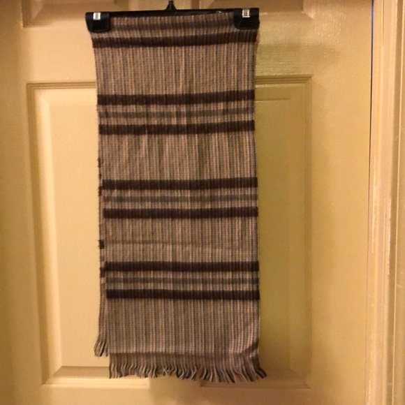 Brown checked woolen scarf - Picture 1 of 1